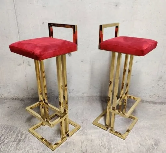 Stool chair stainless steel golden - photo 1