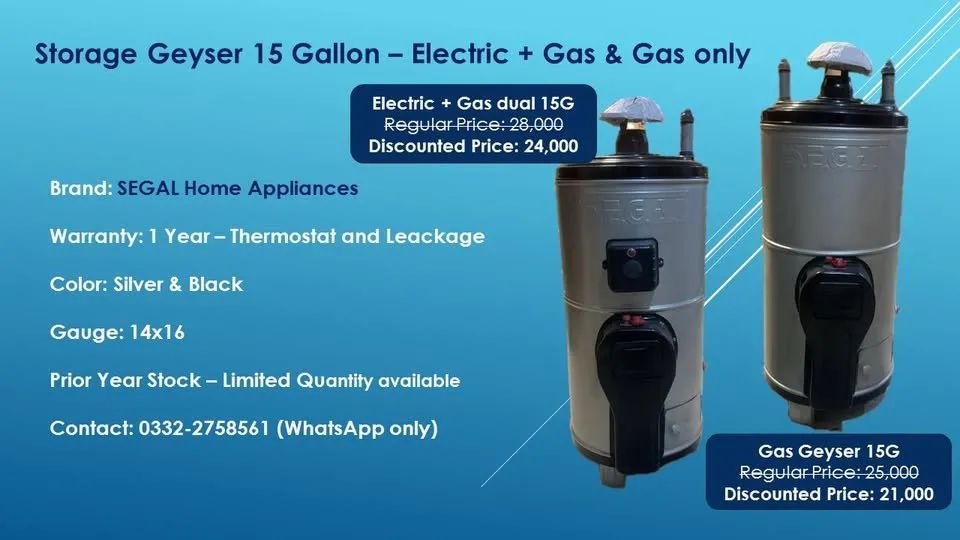 Storage Geyser (Water Heater) 15 Gallon (60L) for Sale in New Karachi, Karachi - photo 1