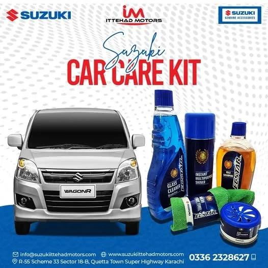 Suzuki Genuine Car Care Polish Kit – Complete Cleaning & Shine Kit For Sale in Jamshed Town | Karachi Ads - photo 1
