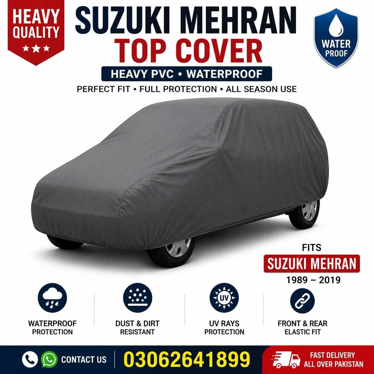 Suzuki Mehran Waterproof Top Cover For Sale in Gulistan-e-Jauhar | Karachi Ads - photo 2