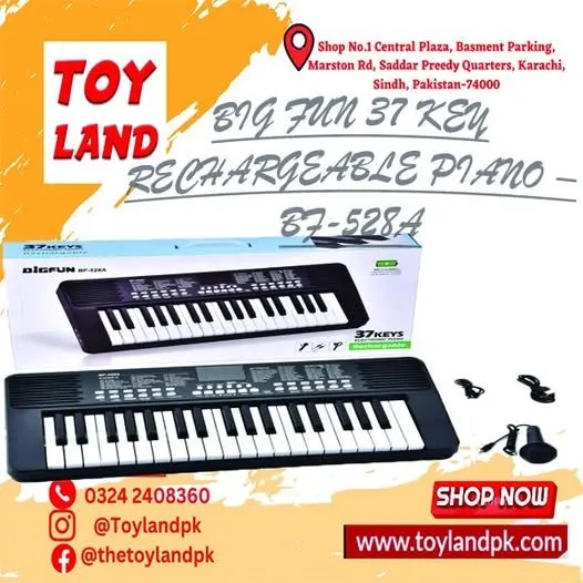 The portable electronic piano keyboard has a built in large capacity rechargeable lithium battery, - photo 1
