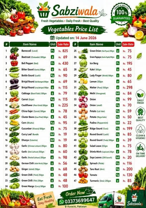 📢 Today's Fresh Vegetable Prices Are Here! 🥬 in Gulshan-e-Iqbal | Karachi Ads - photo 1