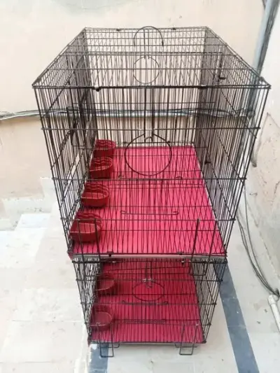 Total 4 portions folding cage side box and sliding Partitions available in cage For Sale in Nazimabad | Karachi Ads - photo 3