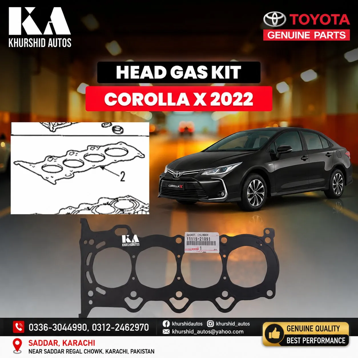 π₯ Toyota Corolla X 2022 Genuine Head Gasket Kit β Perfect seal, maximum engine performance. For Sale in Saddar | Karachi Ads - photo 1