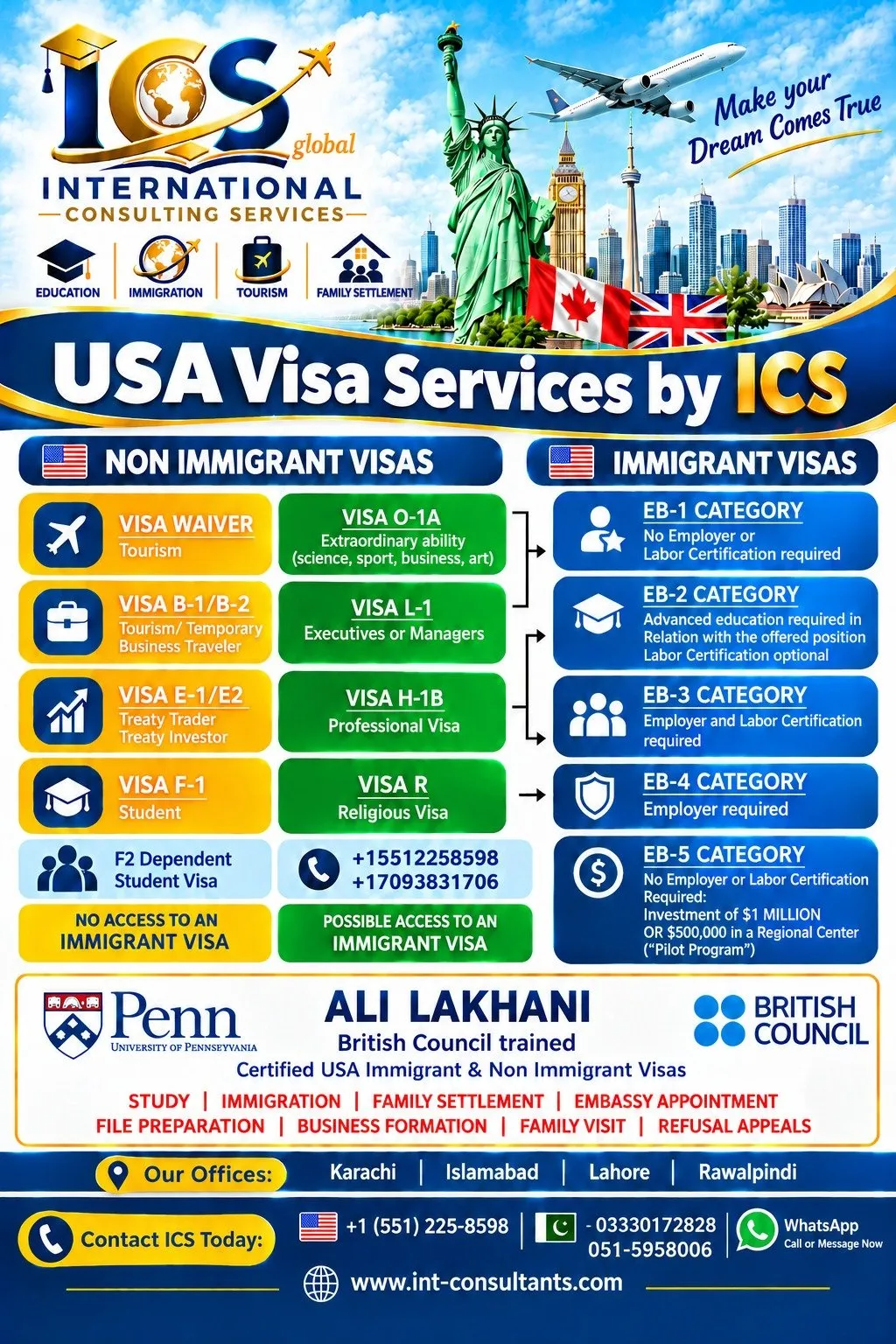 USA Visa Consultancy Student Tourist Business ICS Karachi - photo 1