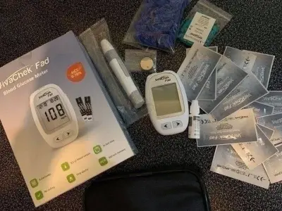 Using Viva check glucometer to check blood sugar