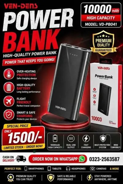 VEN-DENS Power Bank 10000 MAH