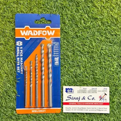 WADFOW 5PCS Masonry Drill Bit Set | Concrete & Brick Drilling Kit