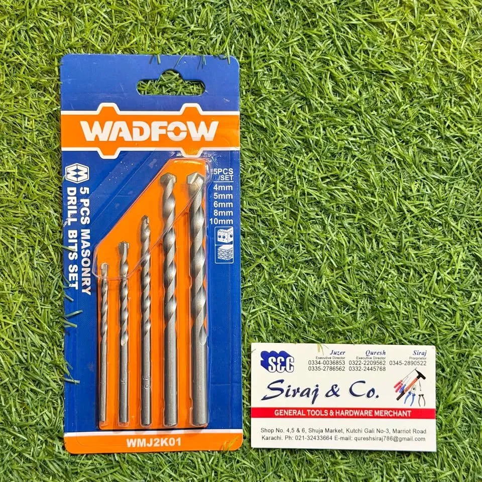 WADFOW 5PCS Masonry Drill Bit Set | Concrete & Brick Drilling Kit - photo 1