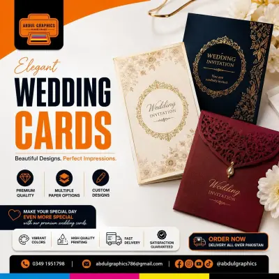 Wedding Card Printing Services | Premium Custom Invitation Cards | Abdul Graphics Printing Services in Pakistan Chowk | Karachi Ads