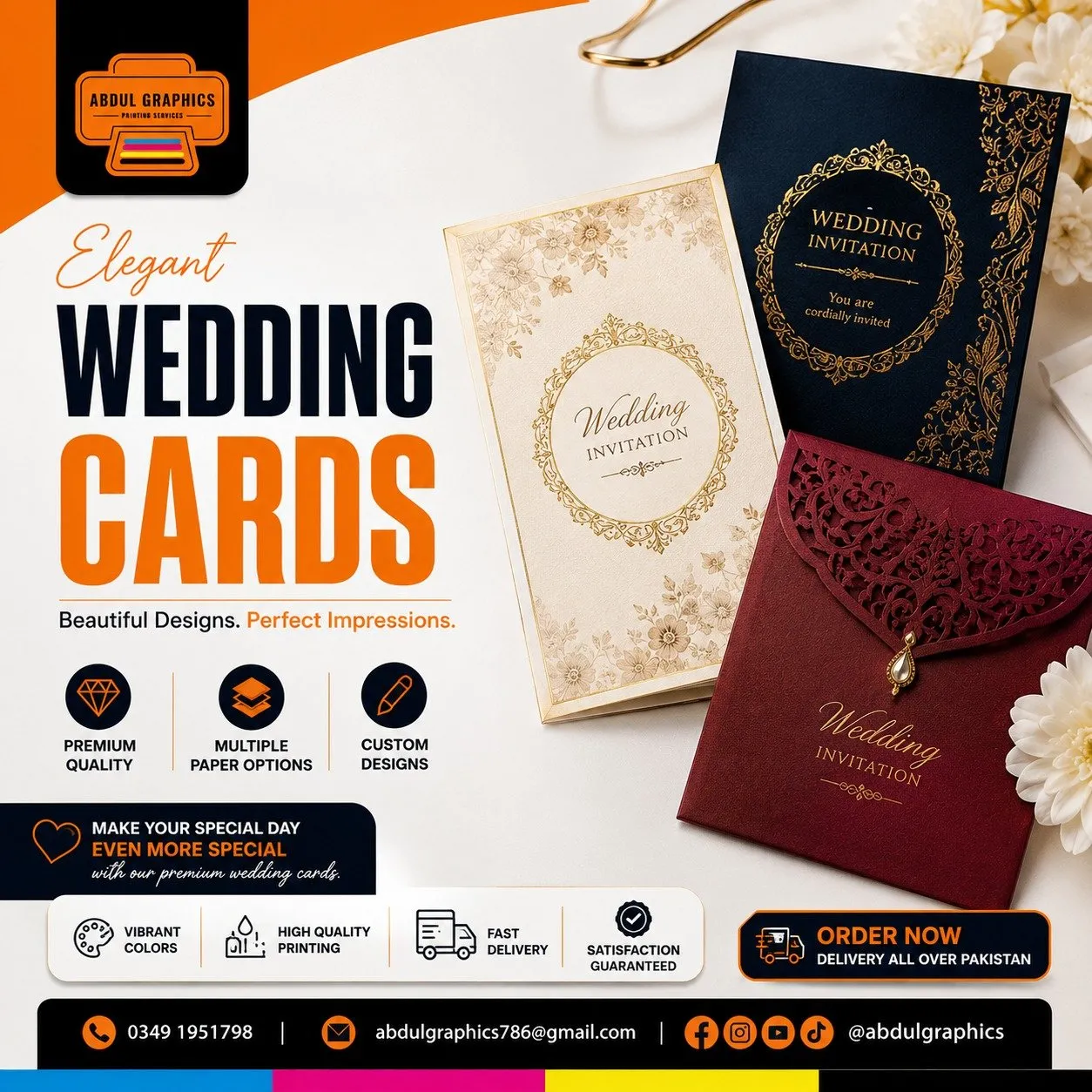Wedding Card Printing Services | Premium Custom Invitation Cards | Abdul Graphics Printing Services in Pakistan Chowk | Karachi Ads - photo 1