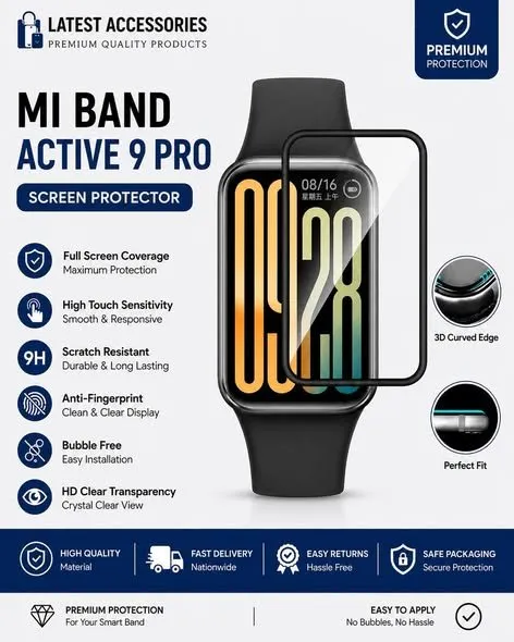 Xiaomi Mi Band Active 9 Pro Screen Protector Now Available - photo 1