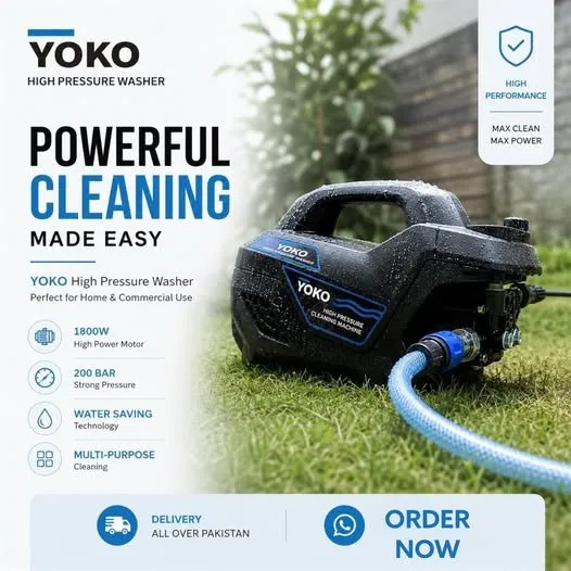 YOKO High Pressure Car Washer 💦 For Sale in Gulistan-e-Jauhar | Karachi Ads - photo 1