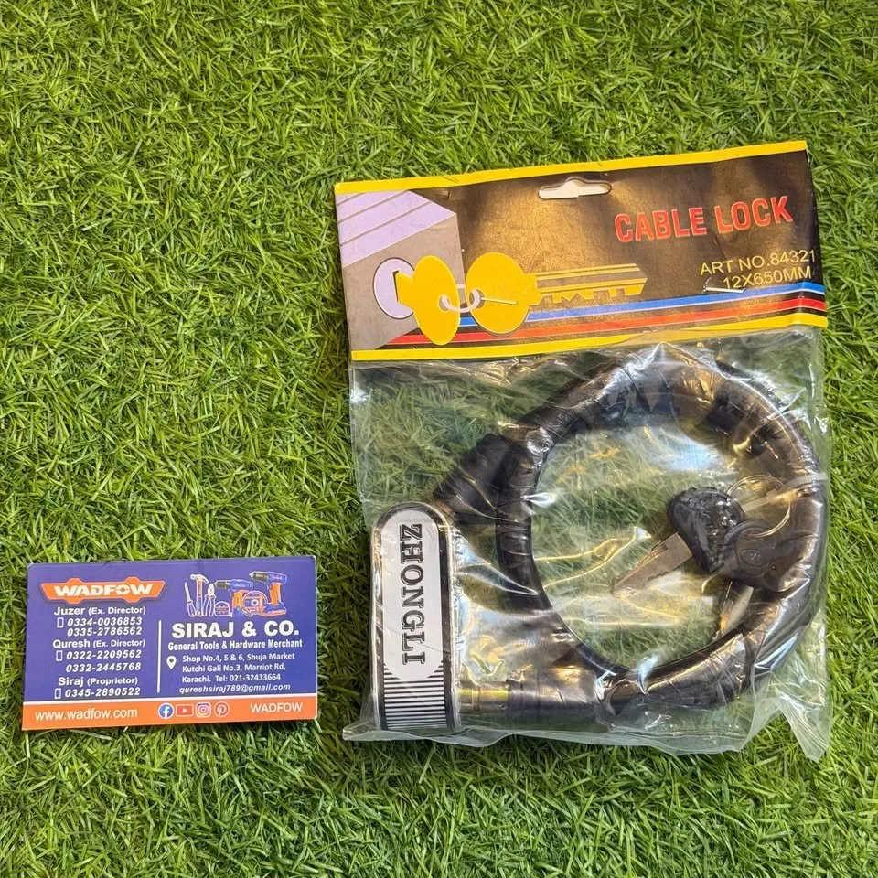 Zhongli Heavy Duty Cable Lock | 12x650mm | Motorcycle & Bicycle Security Lock For Sale in Saddar | Karachi Ads - photo 2